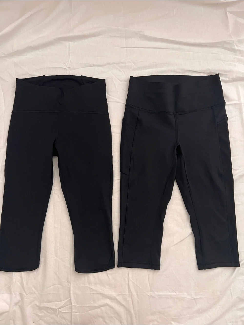 2 Lululemon Women's High-Waist Black Active Capri Leggings size 8
